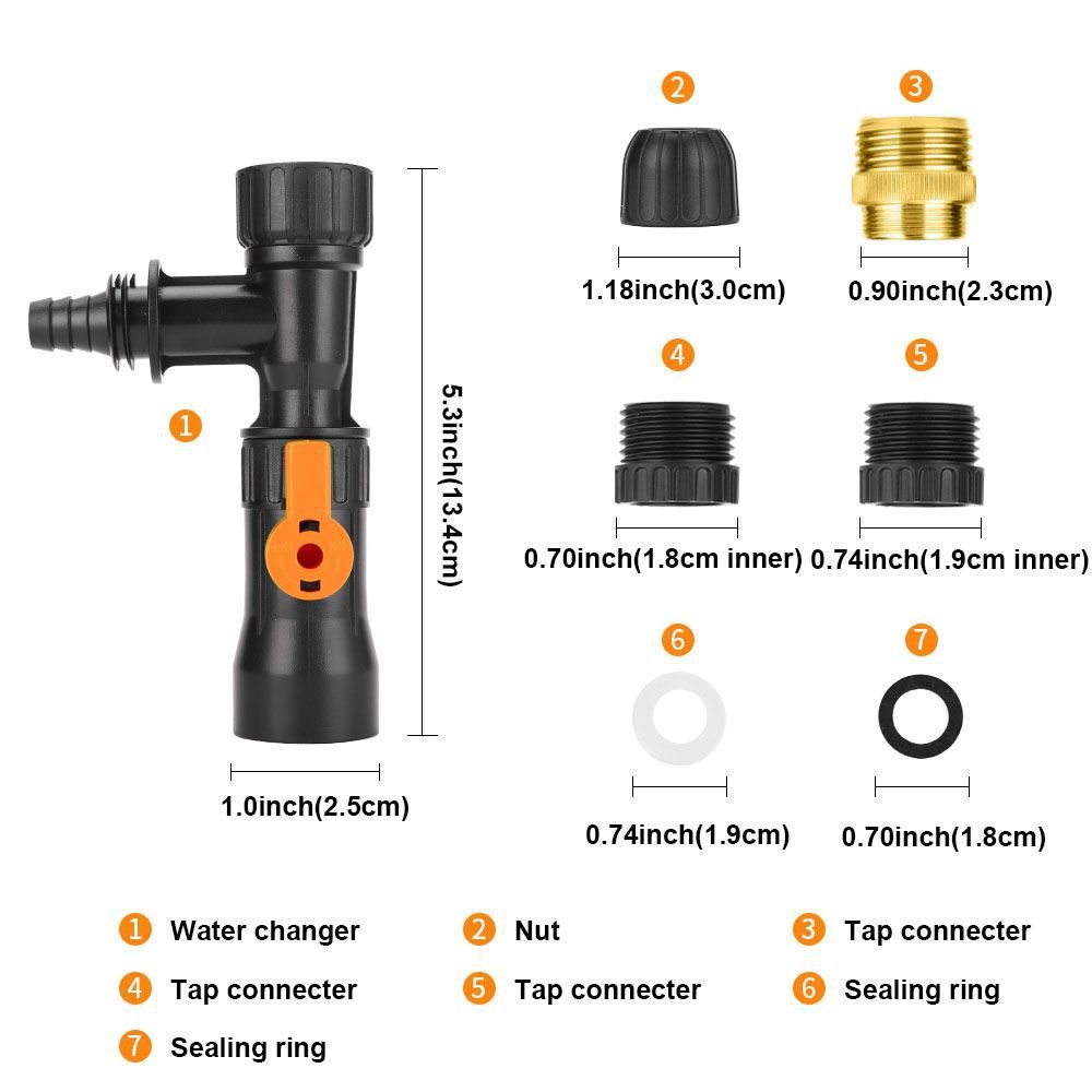 Water Changer Kit Aquarium Water Changer Connectors Water Changer Parts for Fish Tank Cleaning with Conversion Head