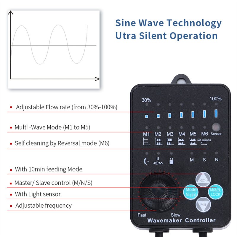 wholesale electrical 8000l/h dc wave maker aquarium wave maker pump fish tank wave makers crossing flow marine reef wavemaker