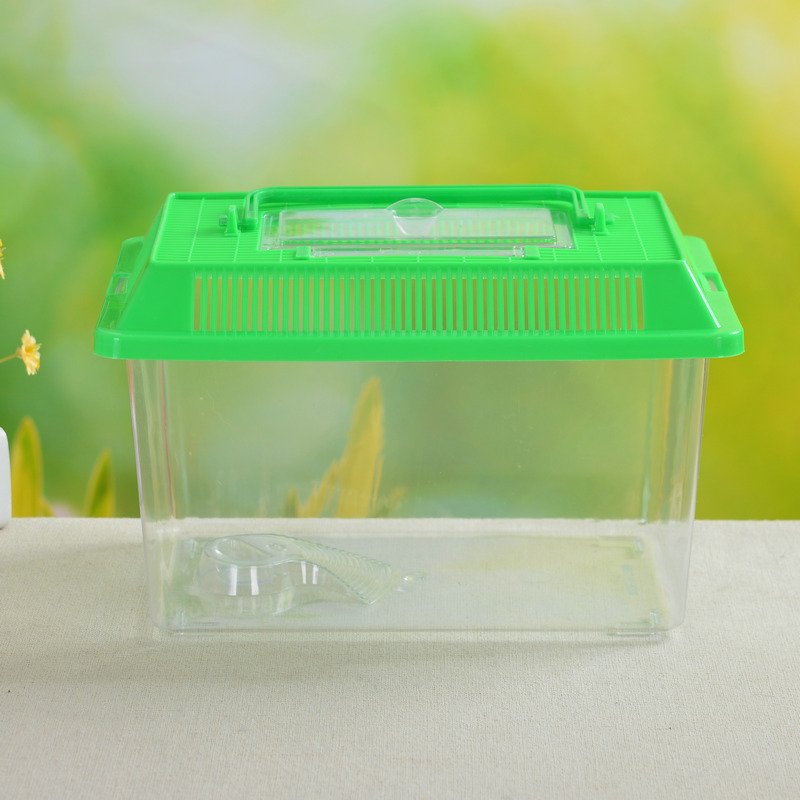 Portable Handheld Transparent Plastic Aquarium Travel-Friendly Small Design for Pet Fish and Turtles