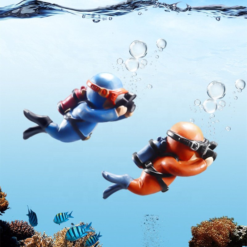 Fish Tank Aquarium Decoration Small Landscaping Penguin Mermaid Aquanaut Floating Fish Tank Aquarium Accessories