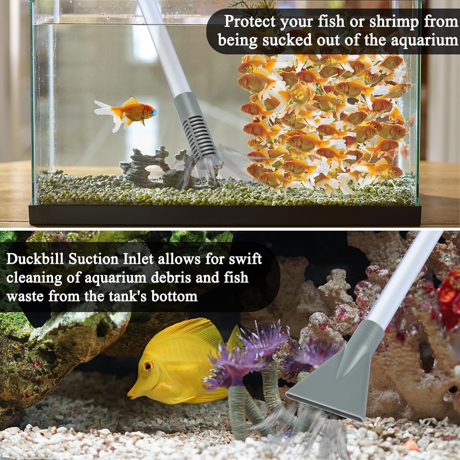 Aquarium Siphon Vacuum Cleaner for Gravel and Sand, Fish Tank Vacuum Gravel Cleaner, Manually Fish Tank Water Changer