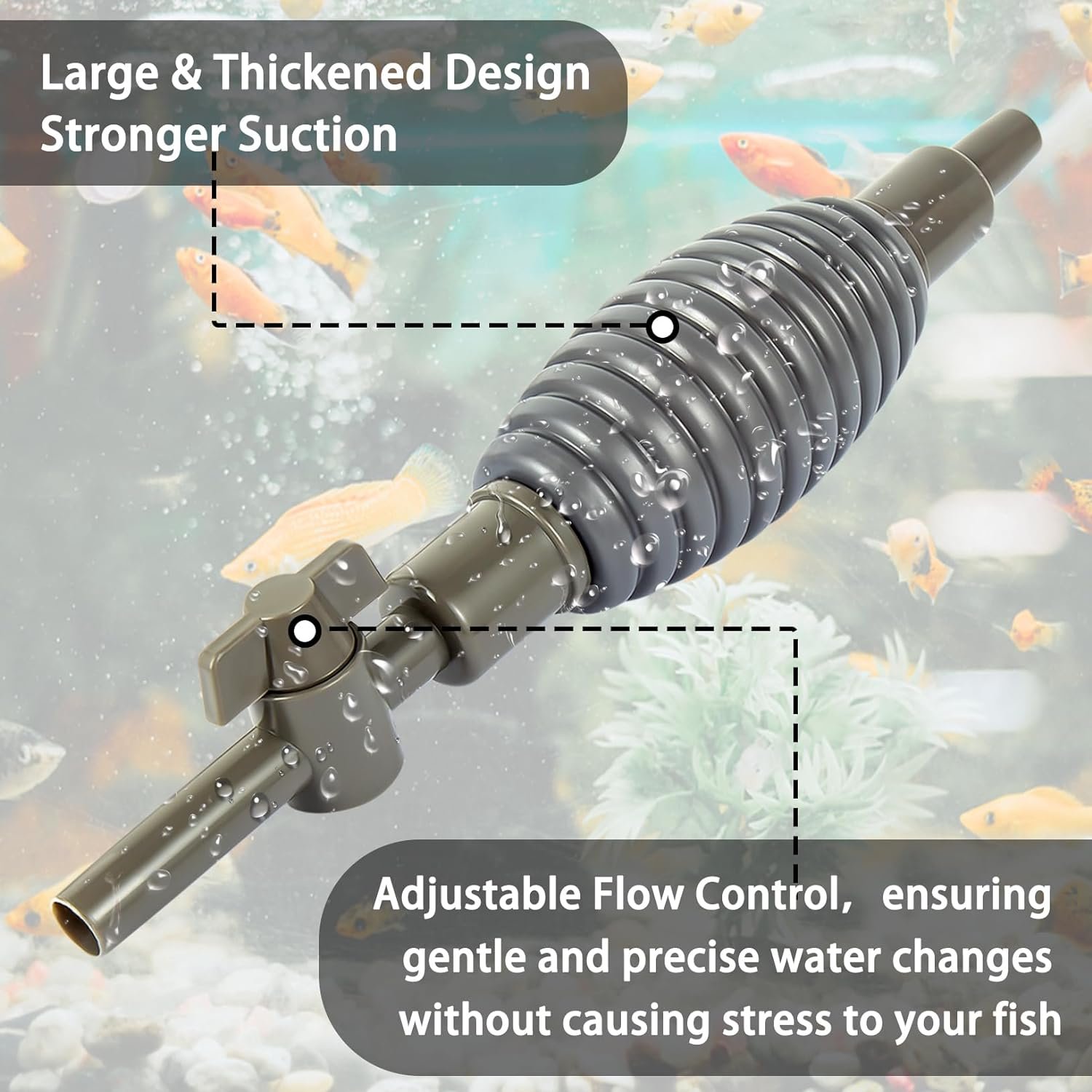 Aquarium Siphon Vacuum Cleaner for Gravel and Sand, Fish Tank Vacuum Gravel Cleaner, Manually Fish Tank Water Changer