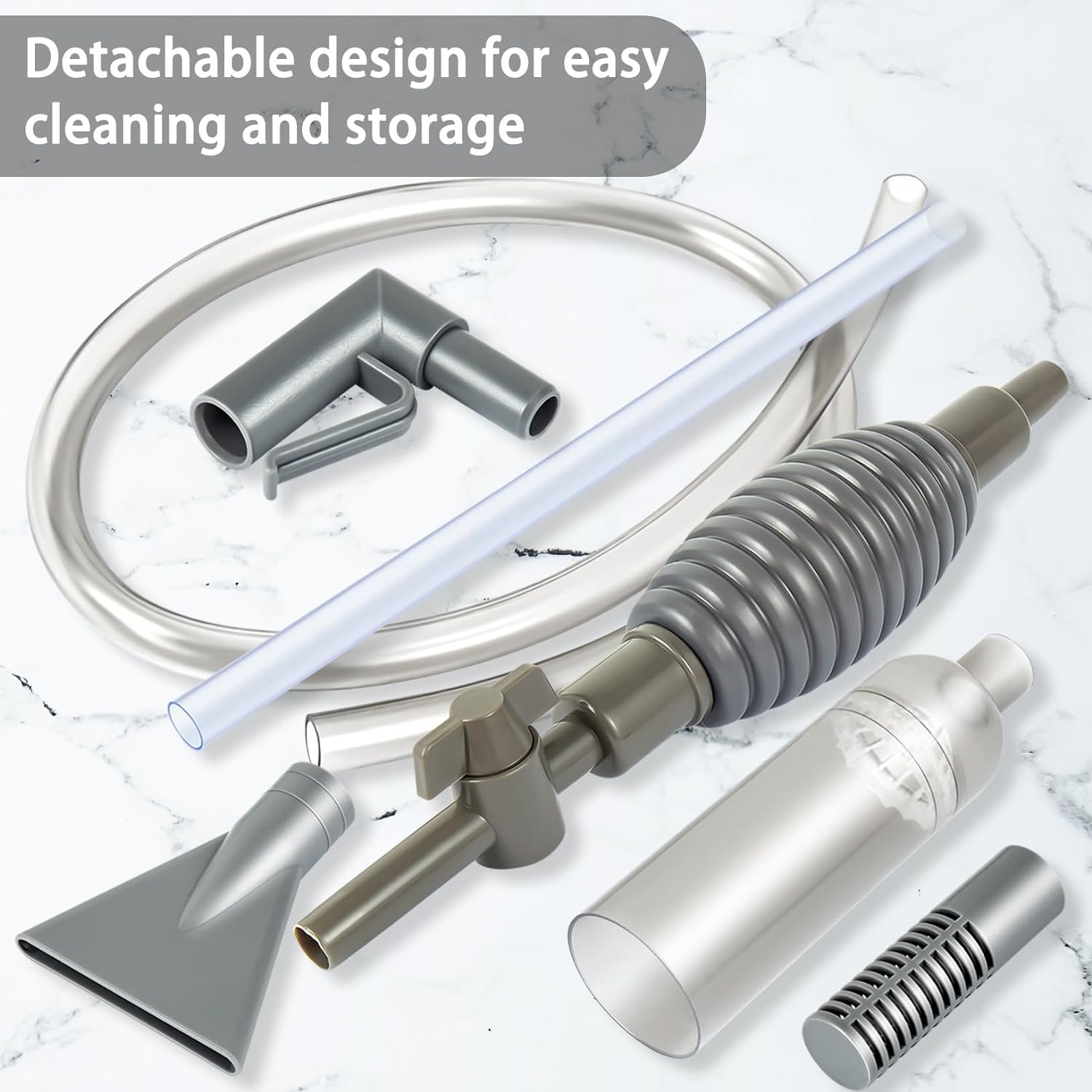 Aquarium Siphon Vacuum Cleaner for Gravel and Sand, Fish Tank Vacuum Gravel Cleaner, Manually Fish Tank Water Changer