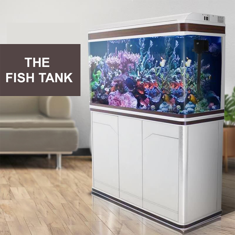 2021 new super white aquarium living room Floor-style, aquarium large landing home small@