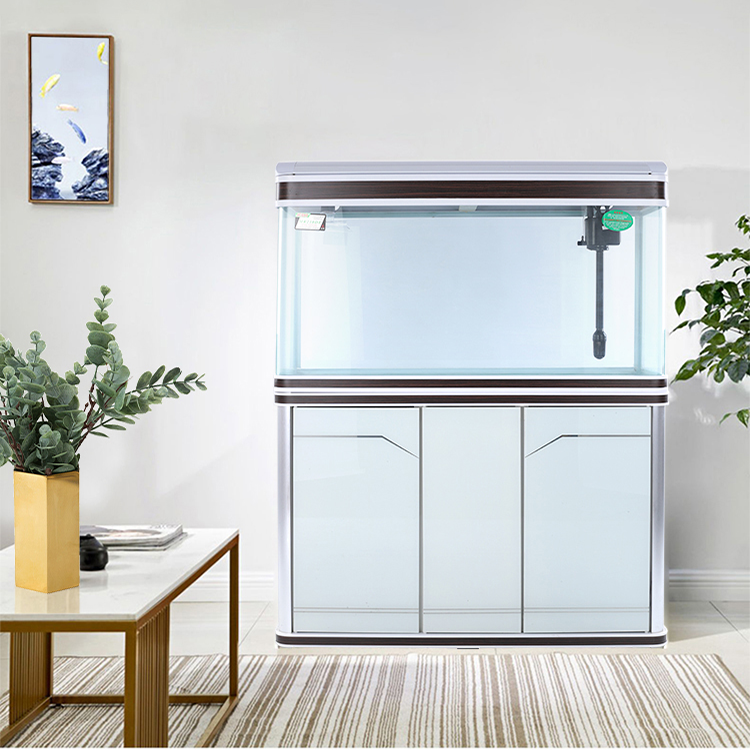 2021 new super white aquarium living room Floor-style, aquarium large landing home small@