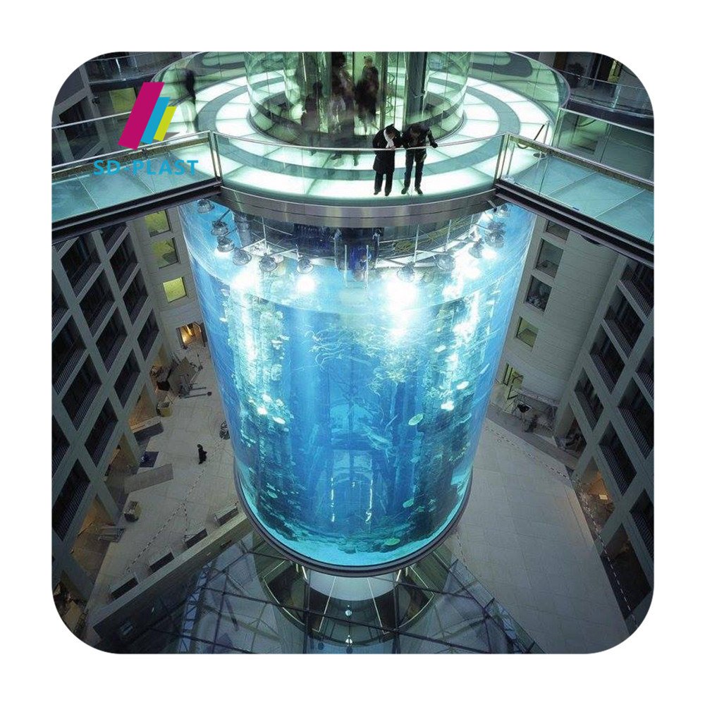 Unique complete marine tank set up design clear round acrylic fish tank aquarium