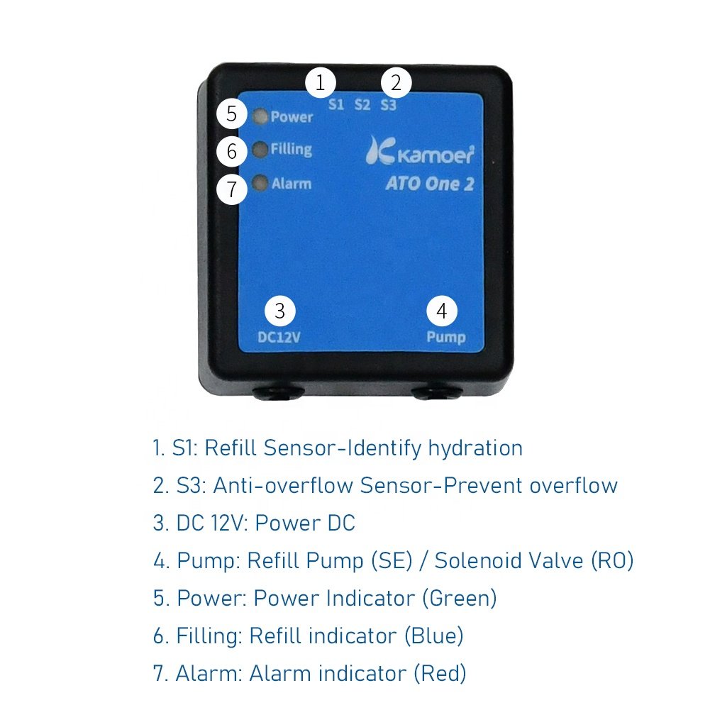 Kamoer ATO ONE 2 Smart Aquarium Automatic Water Replenisher with Newly Upgraded Optical Liquid Level Sensor for Fish Tank