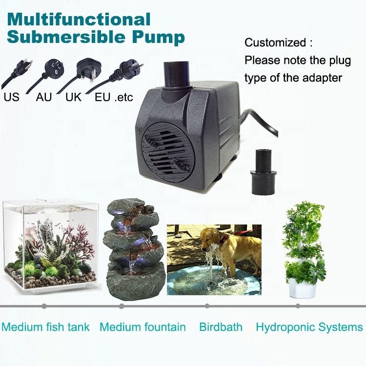 Electric fountain pump 130CM Hmax 12W for aquarium