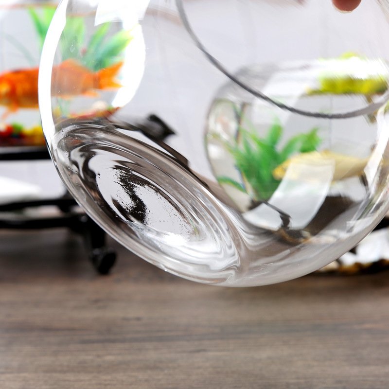Fish tank pet glass factory new design large circular office fish tank aquarium