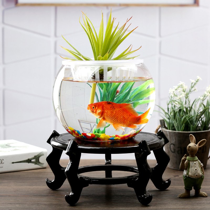 Fish tank pet glass factory new design large circular office fish tank aquarium