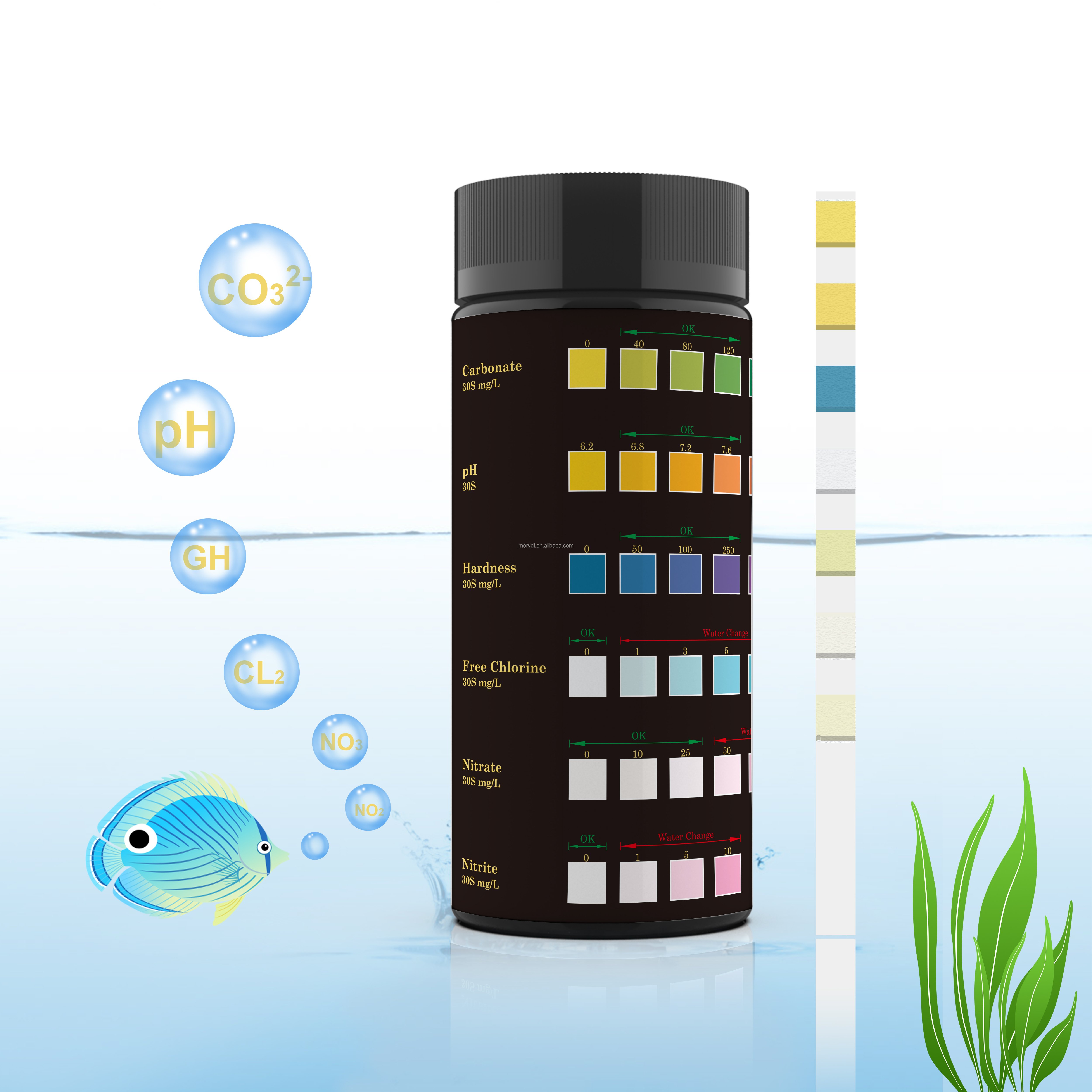 Water Test Strips 6 in 1 Pond Water Test Kit Pool Water Test Aquarium