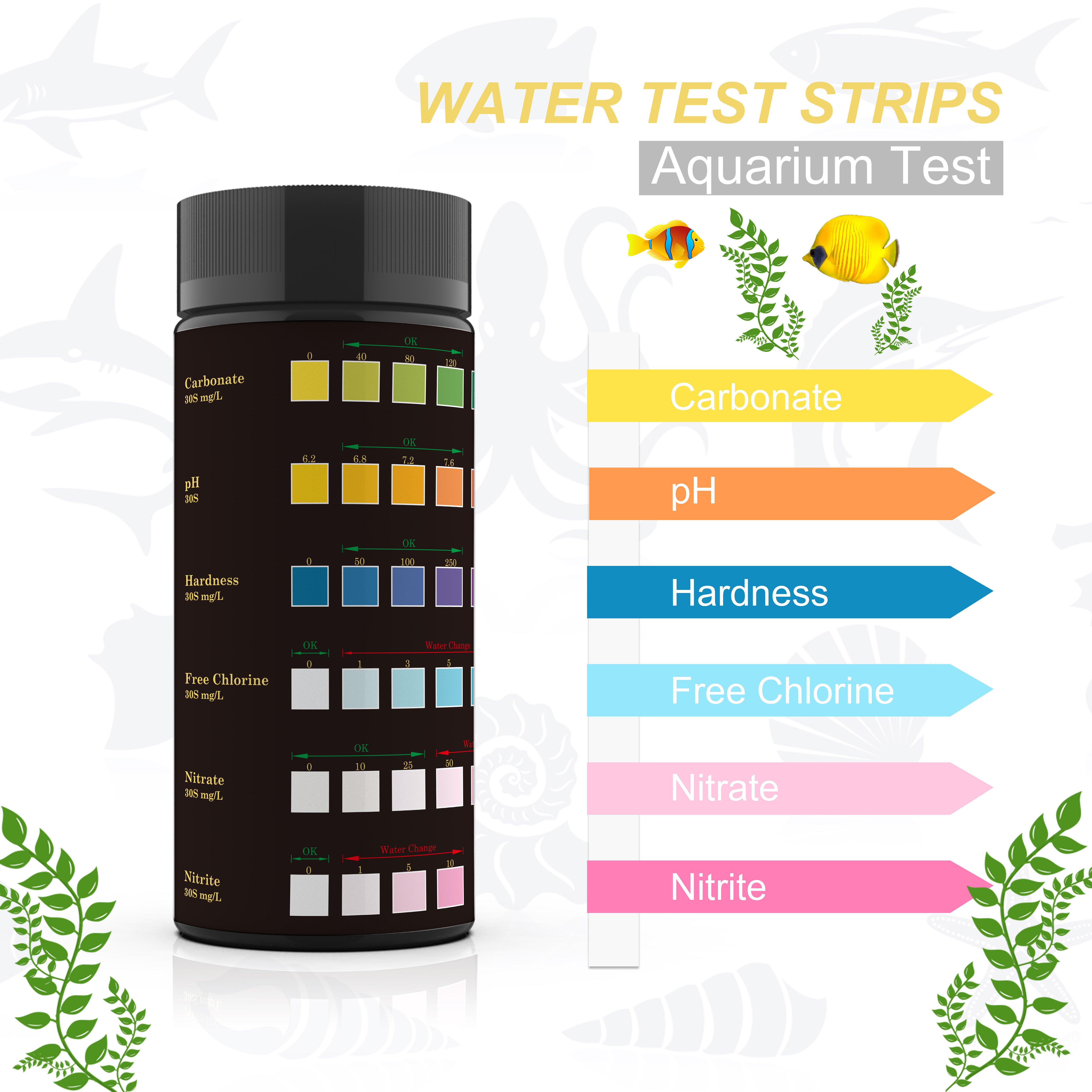 Water Test Strips 6 in 1 Pond Water Test Kit Pool Water Test Aquarium