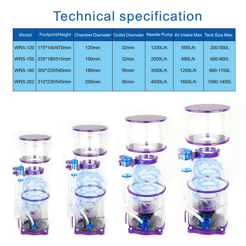 High quality Marine Aquarium/aquaculture protein skimmer with DC pump
