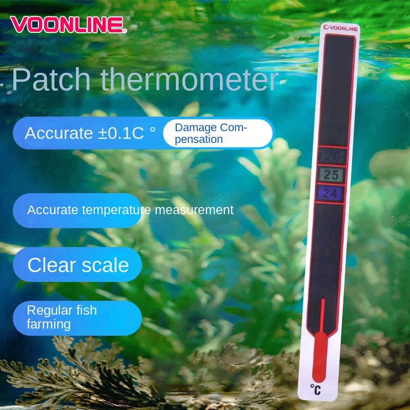 VOONLINE aquarium and reptile fish tank thermometer strip for water temperature test sticker on glass container