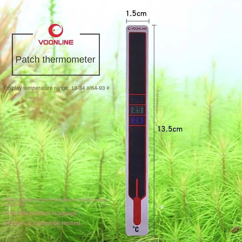 VOONLINE aquarium and reptile fish tank thermometer strip for water temperature test sticker on glass container