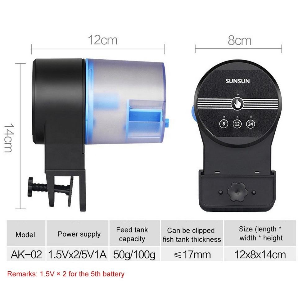 SUNSUN AK-01S AK-02 AK-03 Automatic Fish Feeder Machine Pet Feeder Fish Food For Aquarium