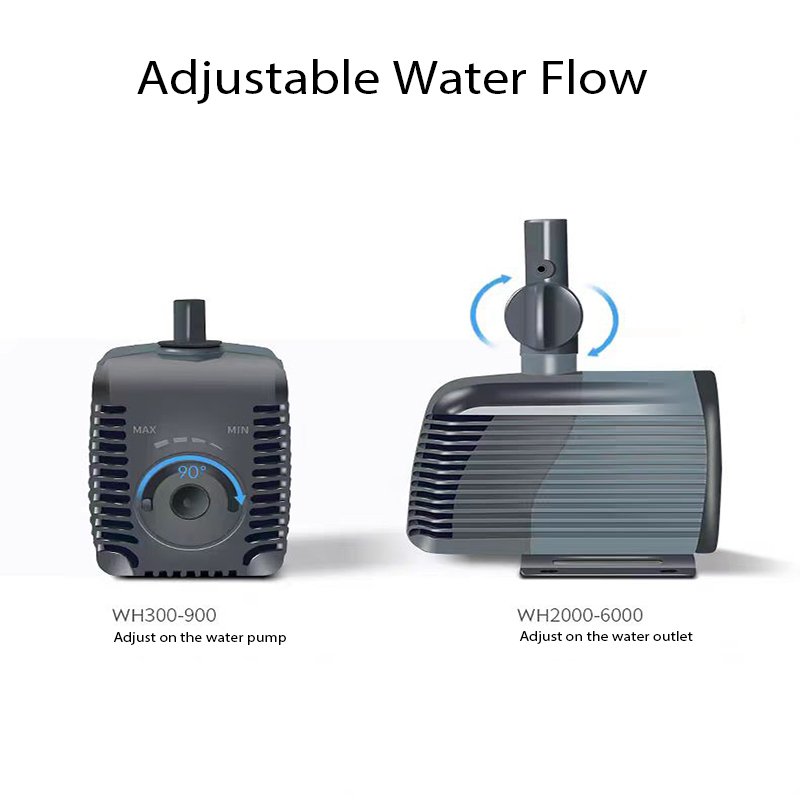 WEIPRO 110V/220V Submersible Aquarium Water Pump Adjustable 5W-105W Fountain Pump for Fish Tank & Pond Plastic Material