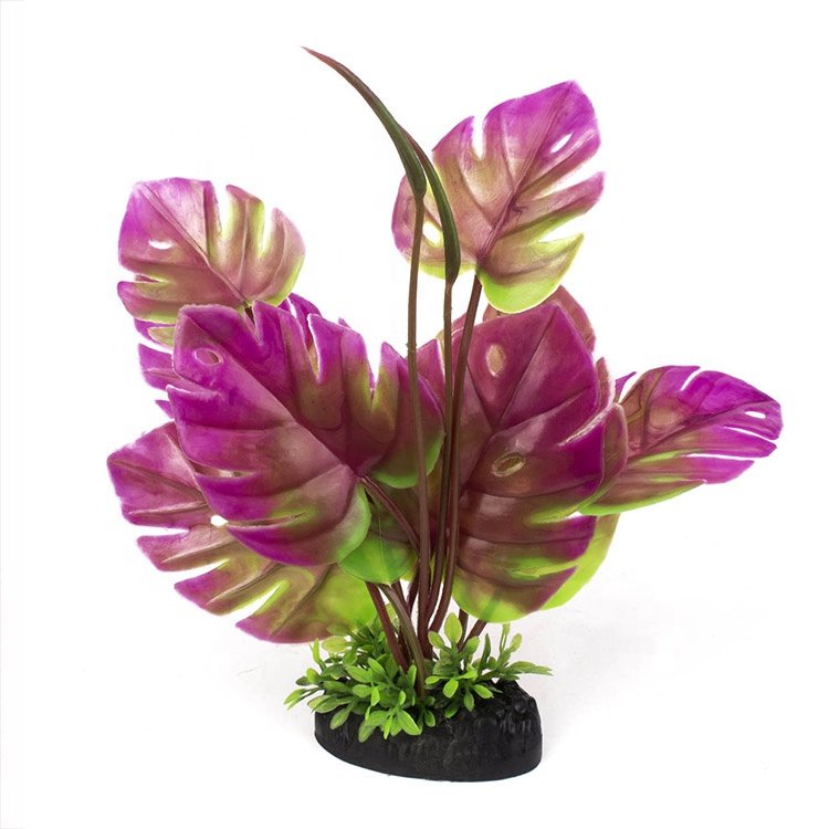 Aquarium decorations large simulation leaf artificial plants ornament fish tank decor