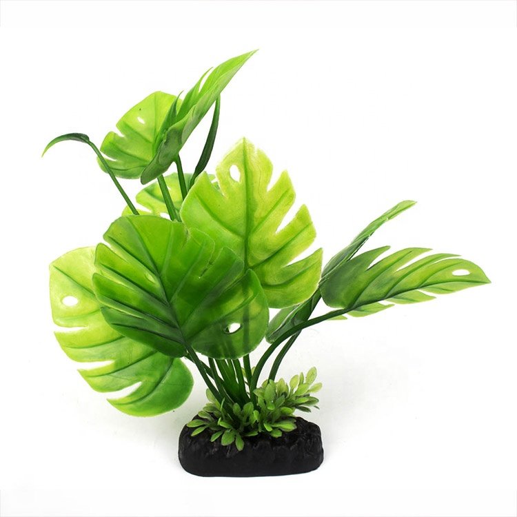 Aquarium decorations large simulation leaf artificial plants ornament fish tank decor