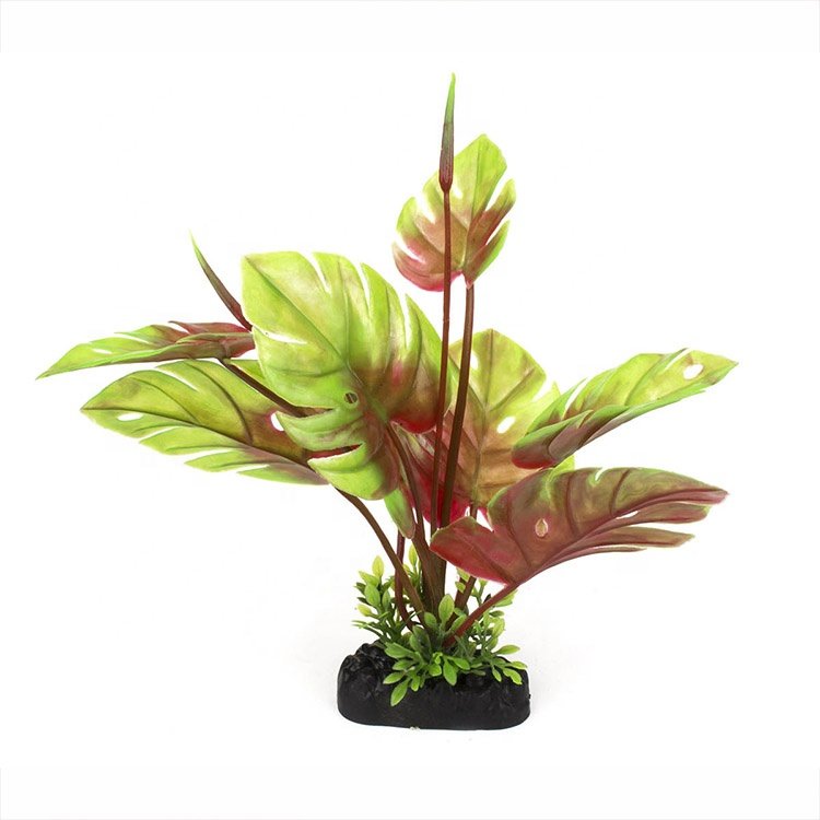 Aquarium decorations large simulation leaf artificial plants ornament fish tank decor