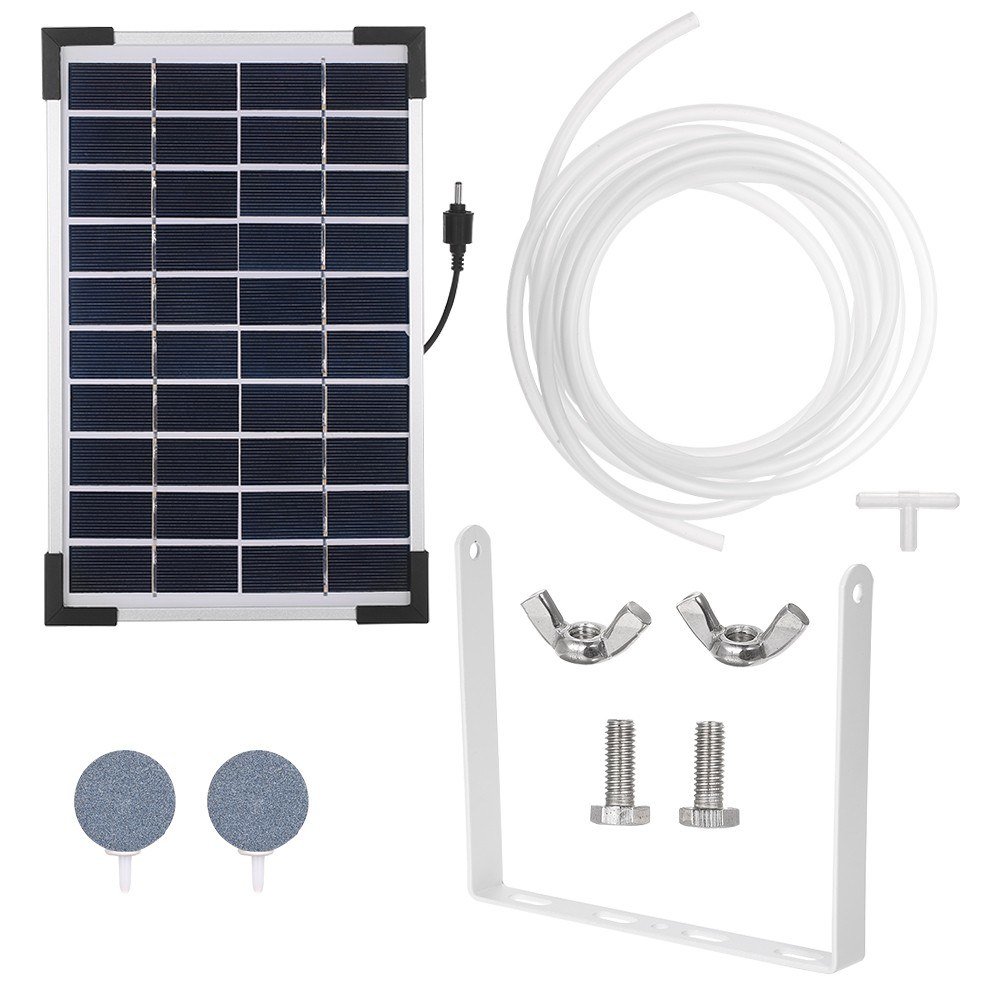 Outdoor Solar Powered Panel support USB rechargeable Air oxygenator Oxygen Pump for Fish Pond/Fish Tank/Aquarium Pond