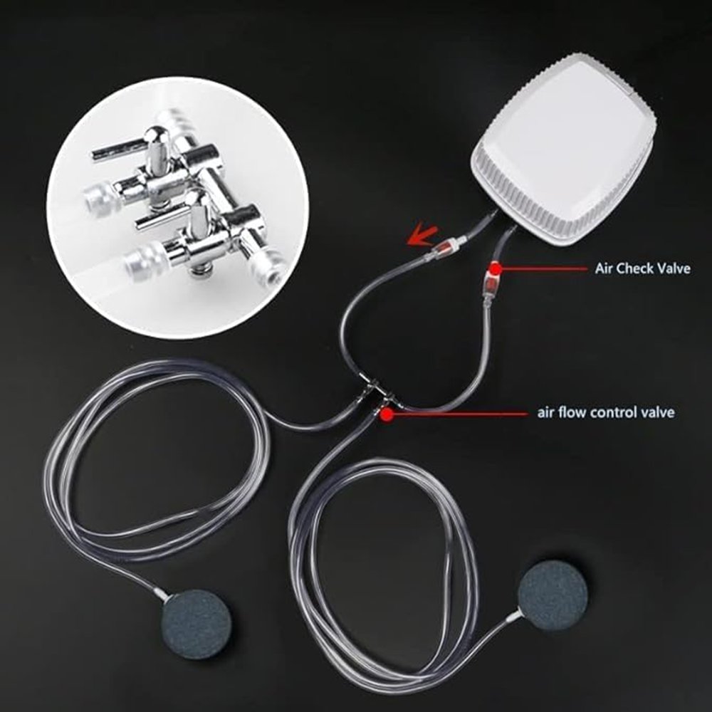 3- Way Aquarium accessories Chrome Metal Gang Manifold Air Line Control Valve Air Tap Air Splitter