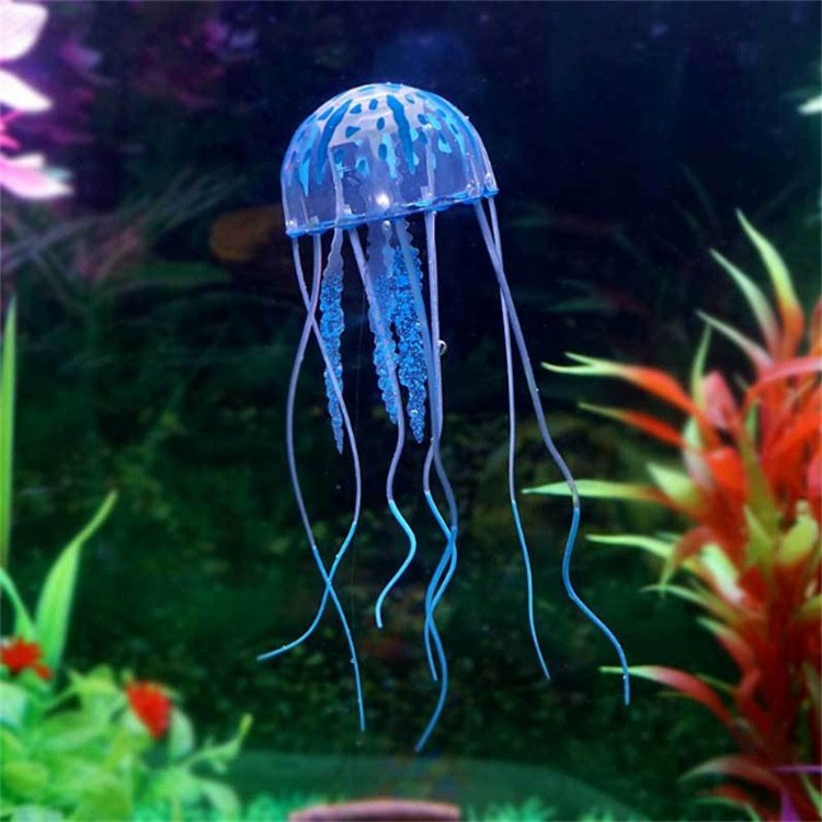 New Luminous Jellyfish Aquarium Decoration Accessories in Stock Aquarium Artifical Silicone Decorations & Ornaments