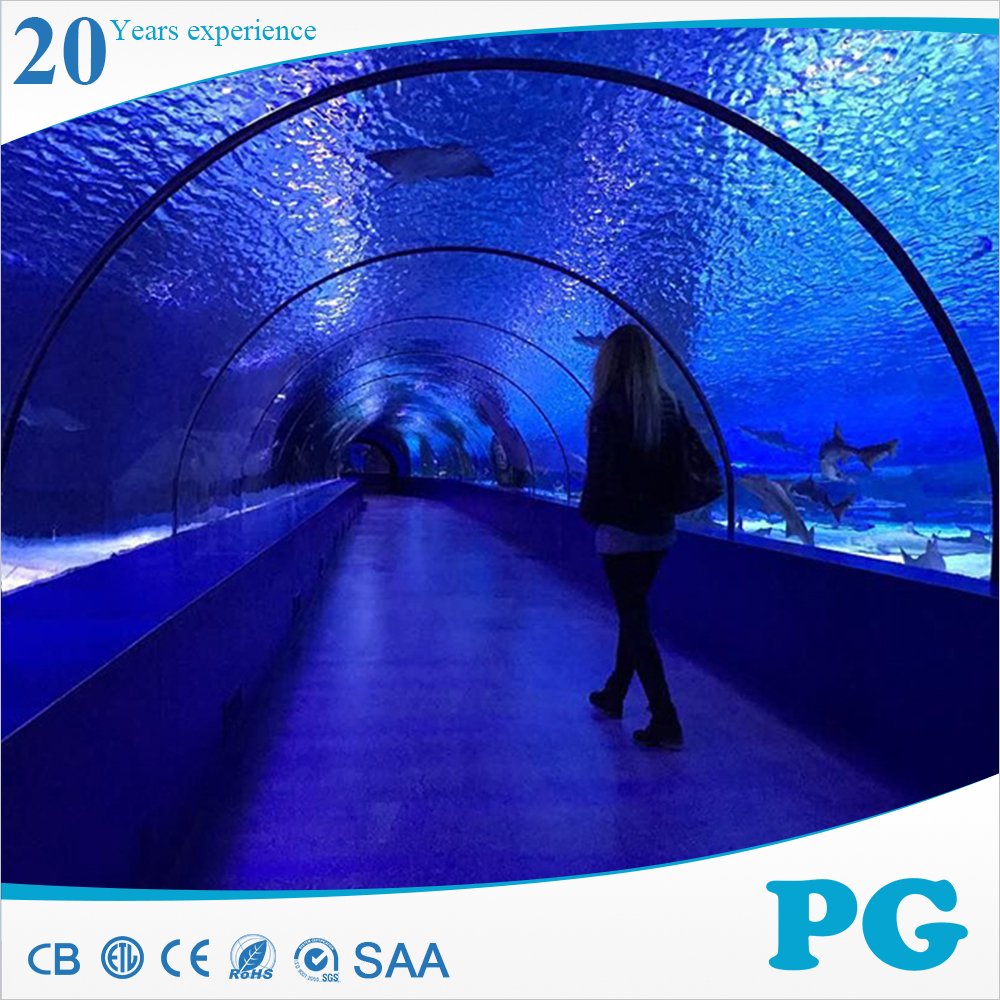 PG Luxury Style Oceanarium One Time Cast Curved Transparent Panels Underwater Sheet Fantastic Large Acrylic Aquarium Tank Tunnel