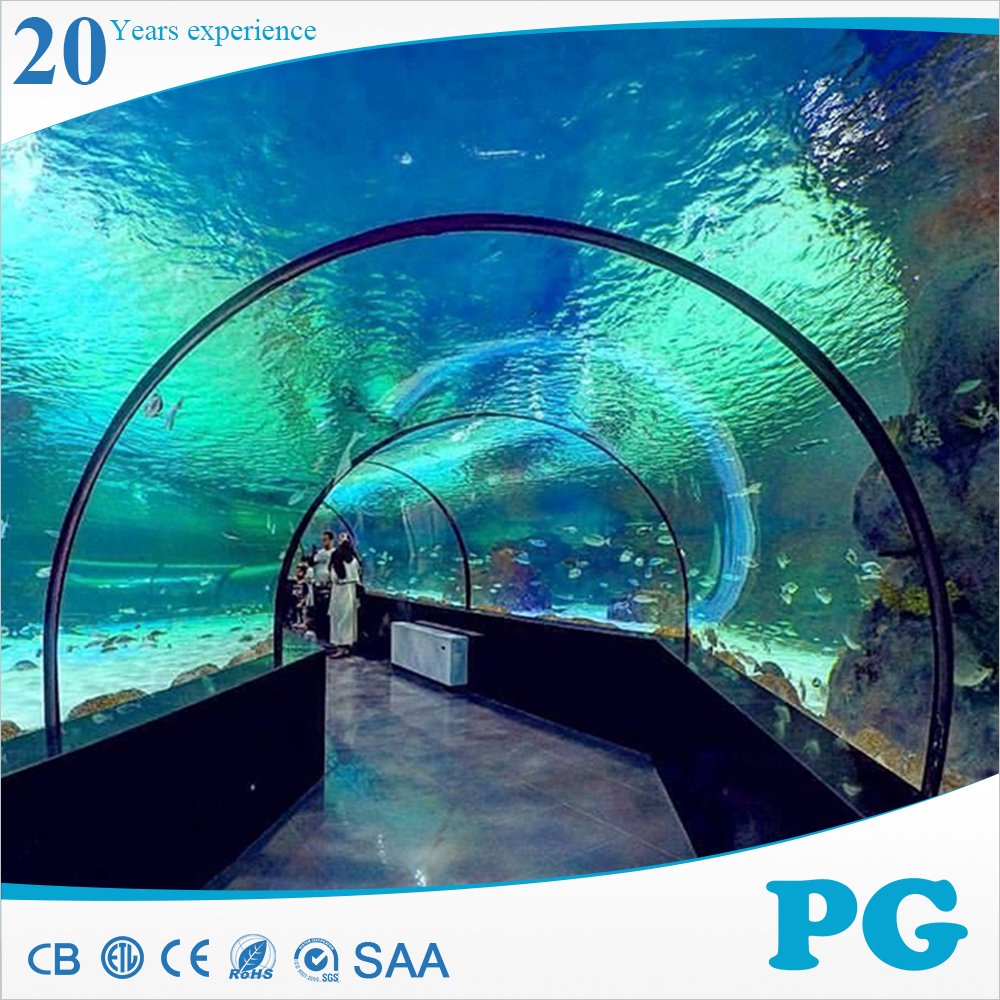 PG Luxury Style Oceanarium One Time Cast Curved Transparent Panels Underwater Sheet Fantastic Large Acrylic Aquarium Tank Tunnel