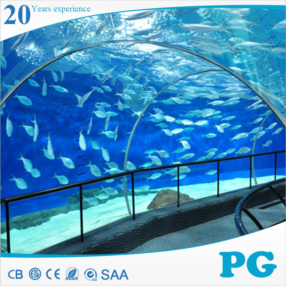 PG Luxury Style Oceanarium One Time Cast Curved Transparent Panels Underwater Sheet Fantastic Large Acrylic Aquarium Tank Tunnel