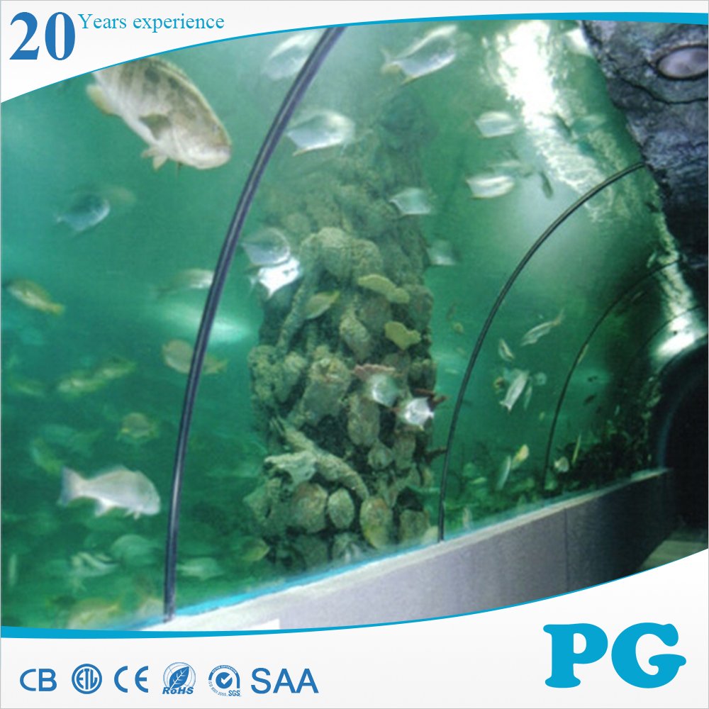 PG Luxury Style Oceanarium One Time Cast Curved Transparent Panels Underwater Sheet Fantastic Large Acrylic Aquarium Tank Tunnel