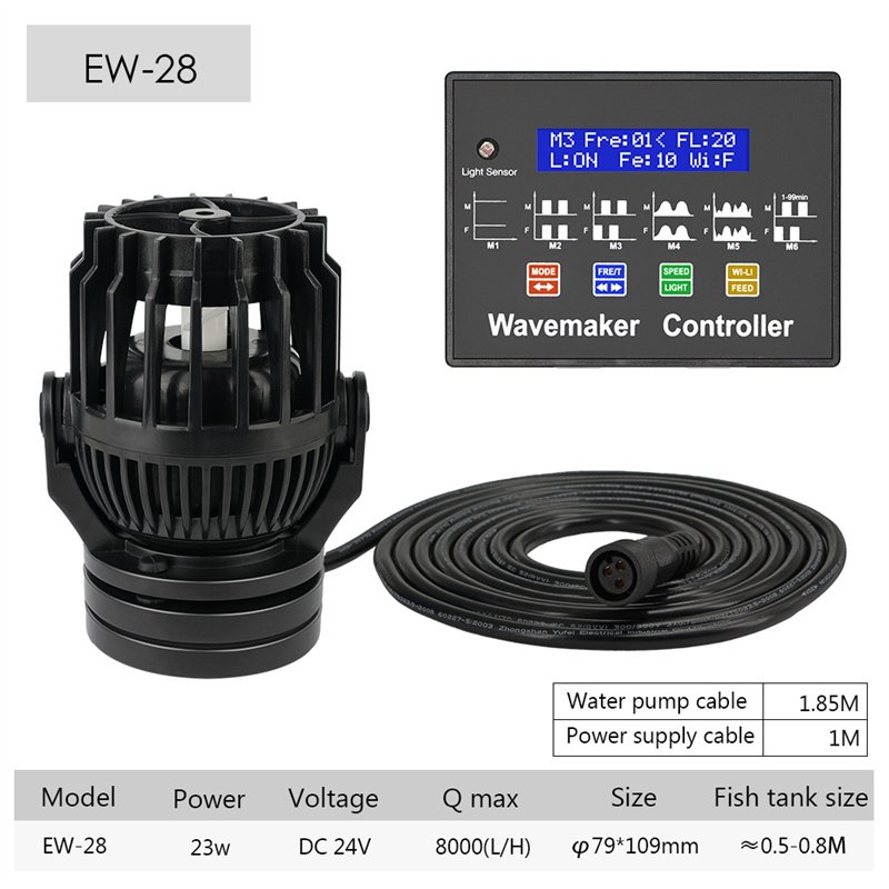 Adjustable 8000LPH Aquarium Propeller Super Quiet Aquarium Power head Cross Flow Aquarium Wave Maker Pump