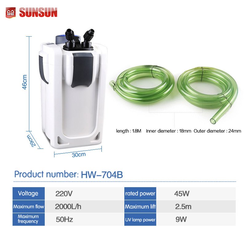 SUNSUN HW 7 series aquarium with external filter Wholesale Only