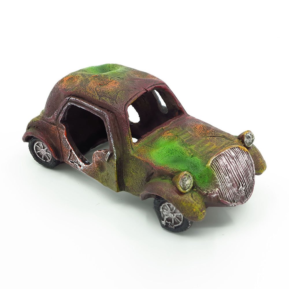 Resin Fish Tank Ornament Cave Aquarium Decoration Damaged Car Fish Tank Decoration Landscaping