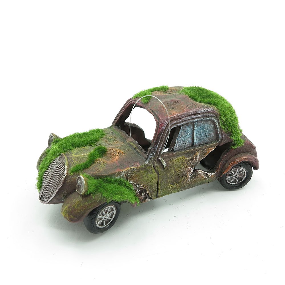 Resin Fish Tank Ornament Cave Aquarium Decoration Damaged Car Fish Tank Decoration Landscaping