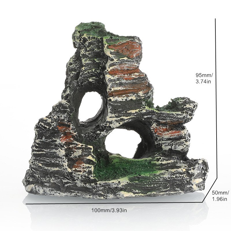 Resin Rockery Mountain View Decor Mountain Rocks Aquarium Fish Tank Landscape Rock Hiding Cave Aquarium Ornament For Fish