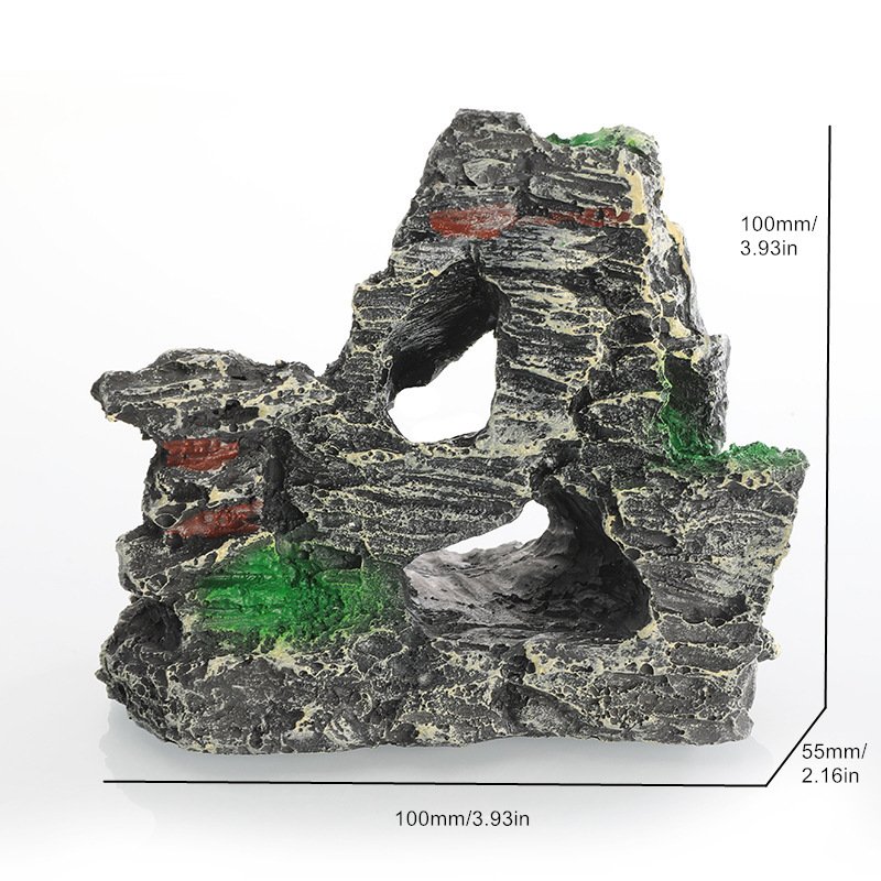 Resin Rockery Mountain View Decor Mountain Rocks Aquarium Fish Tank Landscape Rock Hiding Cave Aquarium Ornament For Fish