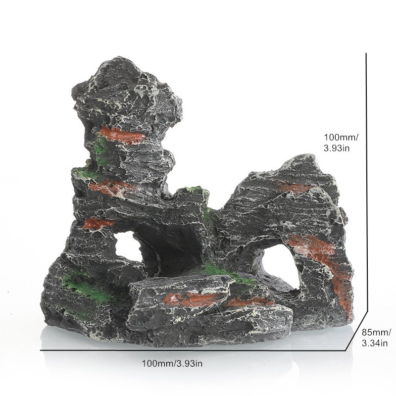 Resin Rockery Mountain View Decor Mountain Rocks Aquarium Fish Tank Landscape Rock Hiding Cave Aquarium Ornament For Fish