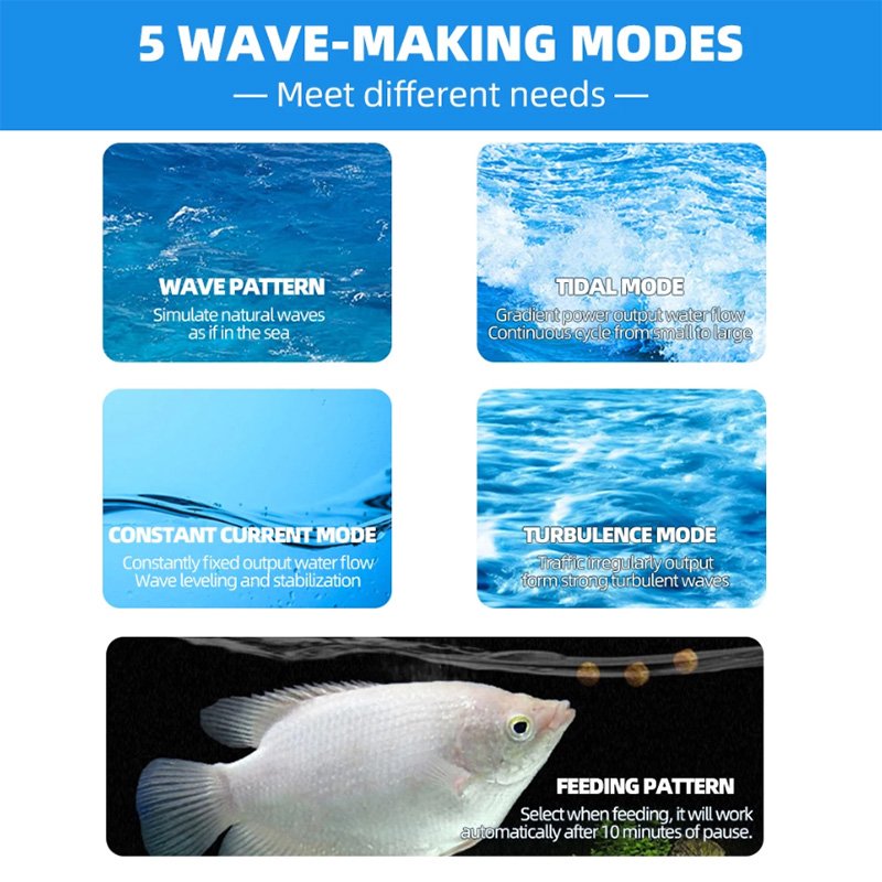 Smart AP+WiFi Controller Aquarium Wave Maker Pump ALW AOW Water Flow Pumps For Fish Tank Aquariums Submersible Pump Accessories