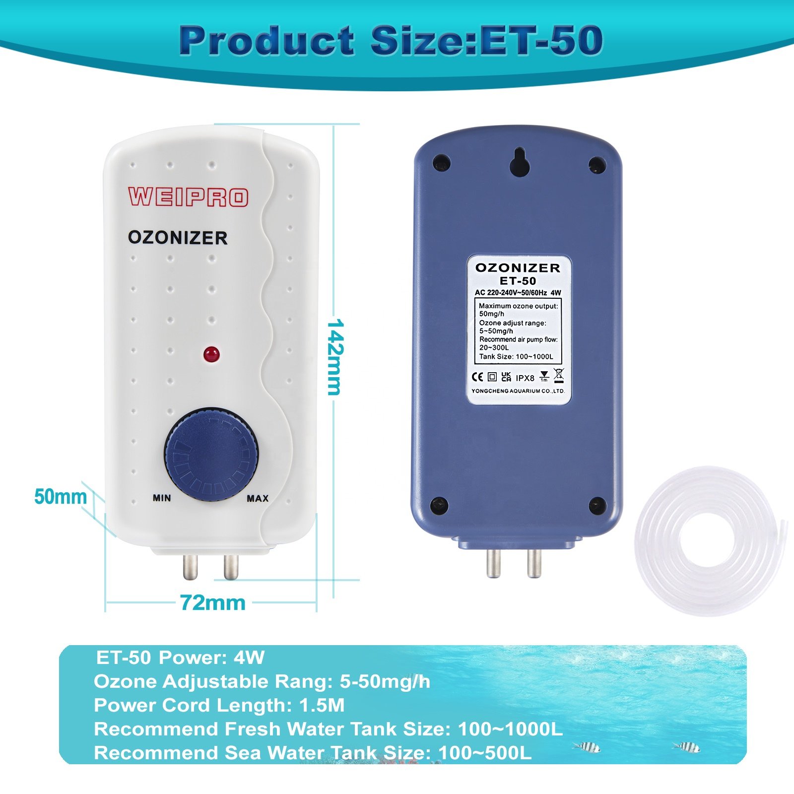 New Arrived Aquarium Ozone Generator Fish Tank Ozonizer Machine for Water Treatment