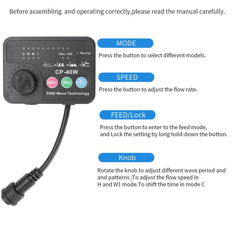 JEBAO CP Series Aquatic Fish Tank Supplies Cross Flow Pump Silent Circulation Aquarium Accessories Water Wave Maker Surf Pump