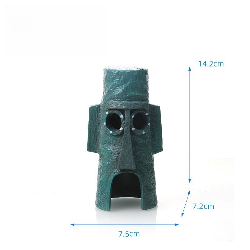 New Trendy Fish Tank PVC Cartoon Crafts Home Decoration SpongeBob Pineapple House Resin Aquarium Accessories Landscape