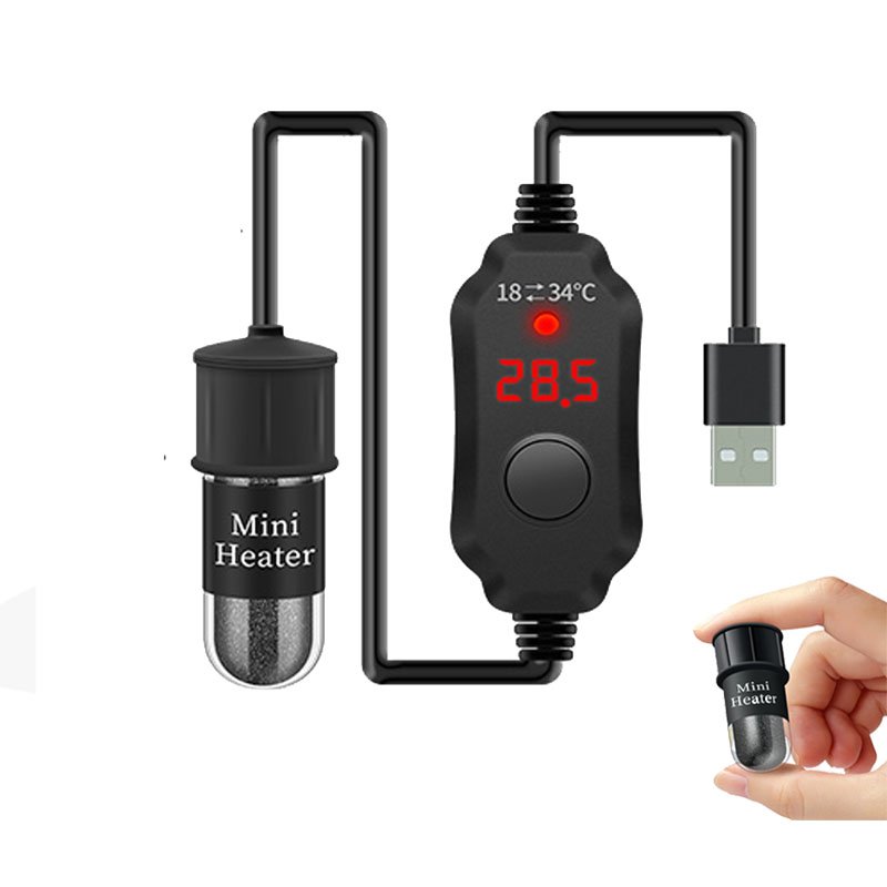 10W mini fish tank aquarium glass heater usb