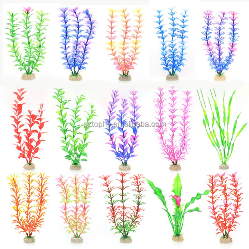 Custom Plastic Plant Aquarium Decorations & Ornaments Fish Tank Plants for All Tank Sizes Medium Water Plants for Aquarium