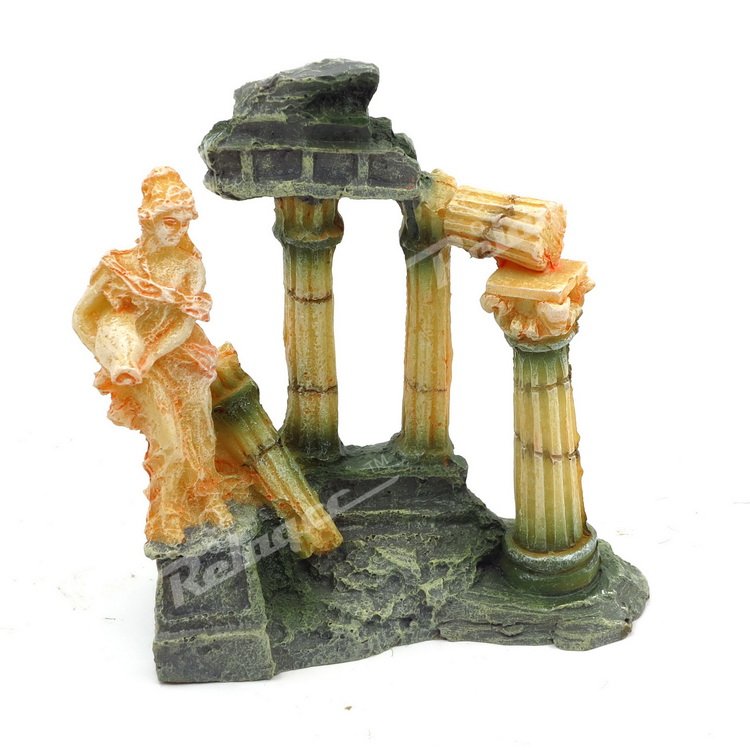 Resin Roman Column Aquarium Decorations for Fish Tank, Aquarium Ornament Aquatic Caves Hide Hut