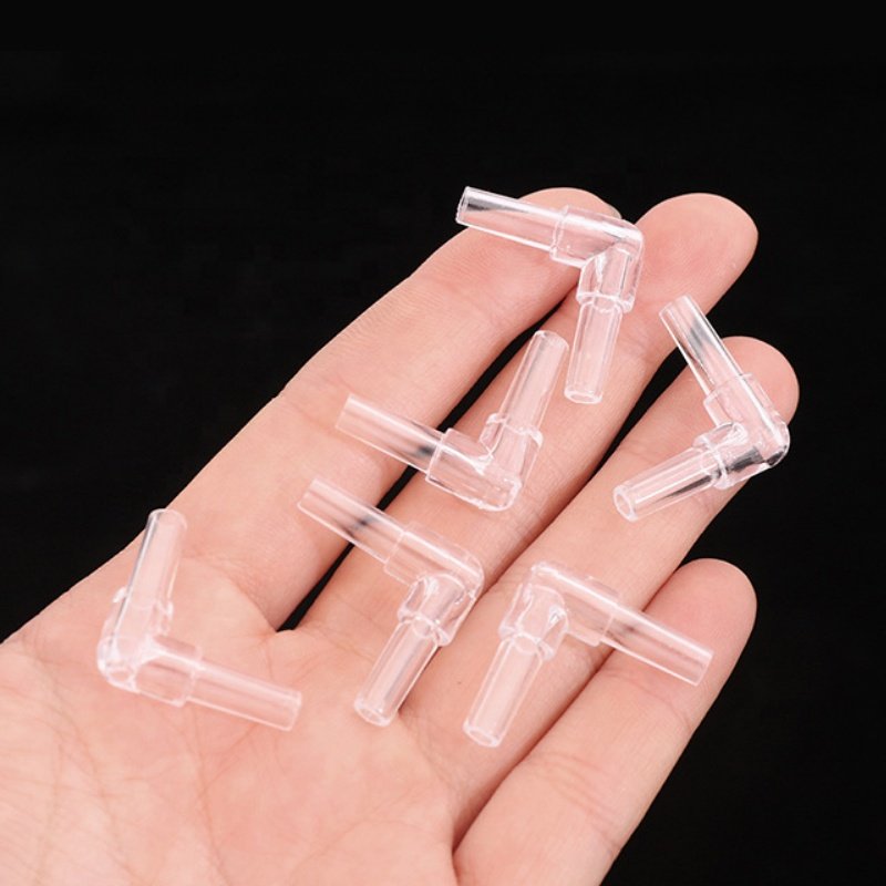Wholesale aquarium landscaping accessories Plastic hose 90 Degree 2 Ways L shape square Elbow pipe fitting tube connector