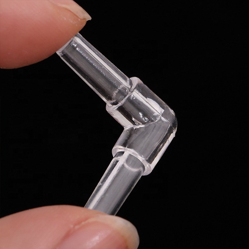 Wholesale aquarium landscaping accessories Plastic hose 90 Degree 2 Ways L shape square Elbow pipe fitting tube connector