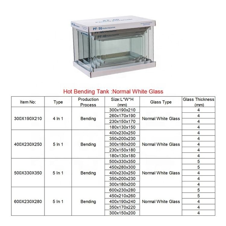 Hot sales 5 In 1 HD Glass Fish Tank Hot Bending Aquarium Turtle Tank Rectangular Mini Glass Fish Tank