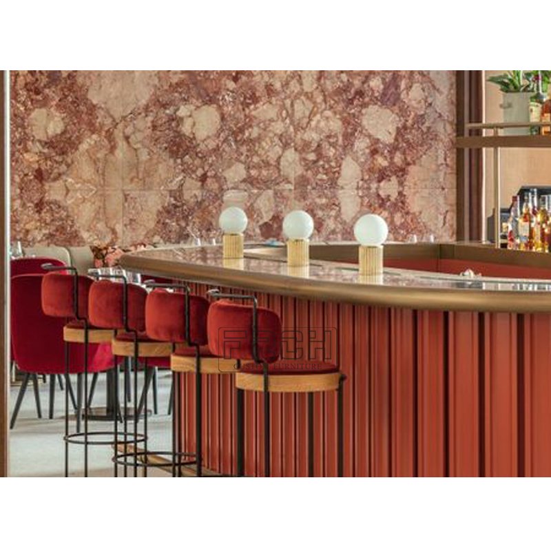 Custom Wooden Pub Bar Furniture Modern Night Club aquarium Salad Cafe bar counter restaurant Design