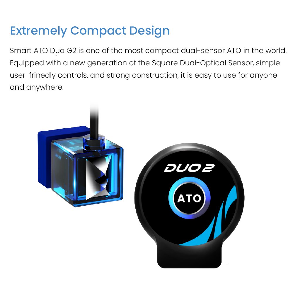 Auto Aqua Smart ATO Duo G2 (SATO-286P) DC HOB Versatile Optical Dual Aquarium Water Pump for Filter Marine Coral Reef Fish Tank
